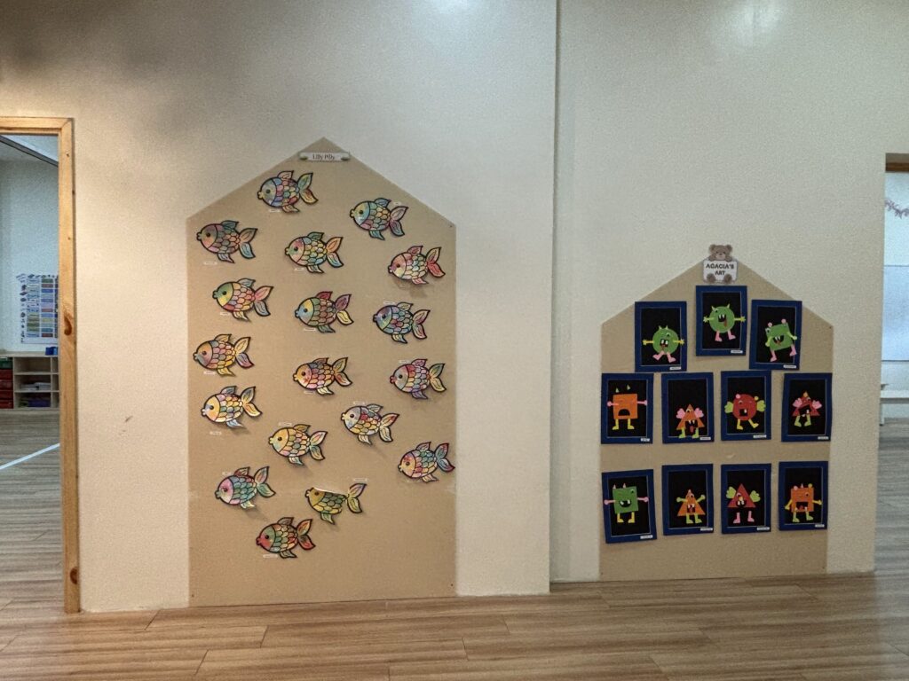 Craft Showcase display at Belle & Russell Kindergarten